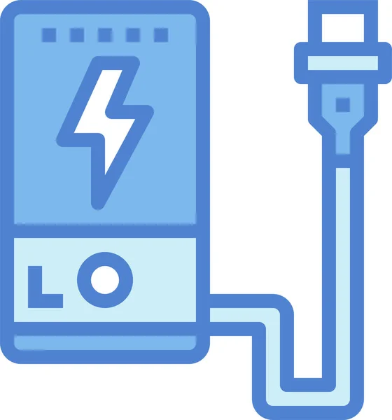 Bank Batterij Elektronica Icoon Gevulde Outline Stijl — Stockvector