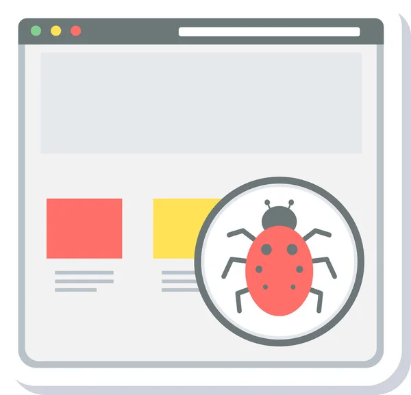 Bug Virus Flat Icon Flat Style — Stock Vector