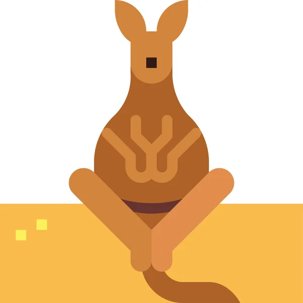 Kangourou Assis Icône Animale — Image vectorielle