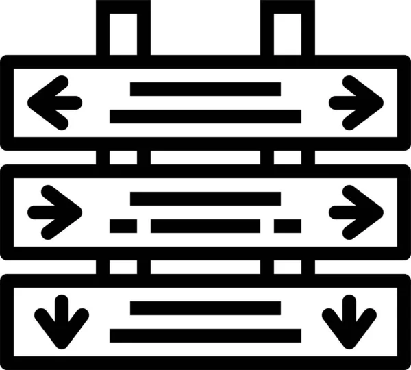 轮廓样式的板方向信号图标 — 图库矢量图片