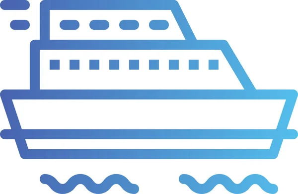 Boot Cruiser Ferry Pictogram Gladde Stijl — Stockvector