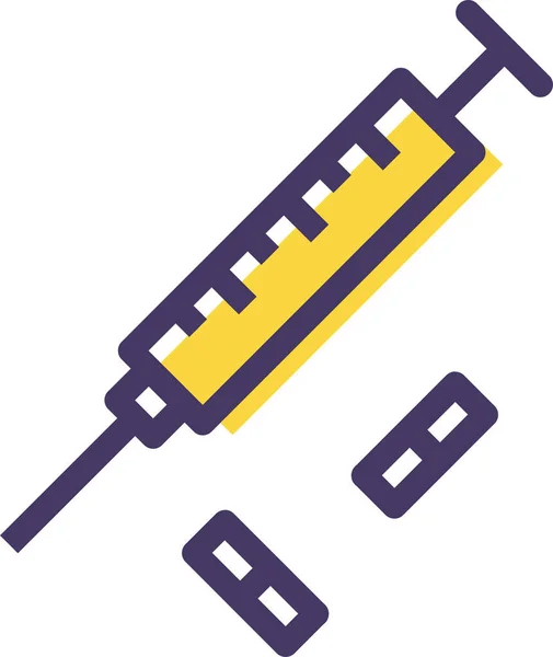 Médicaments Injectables Icône Médecine Dans Style Contour Rempli — Image vectorielle