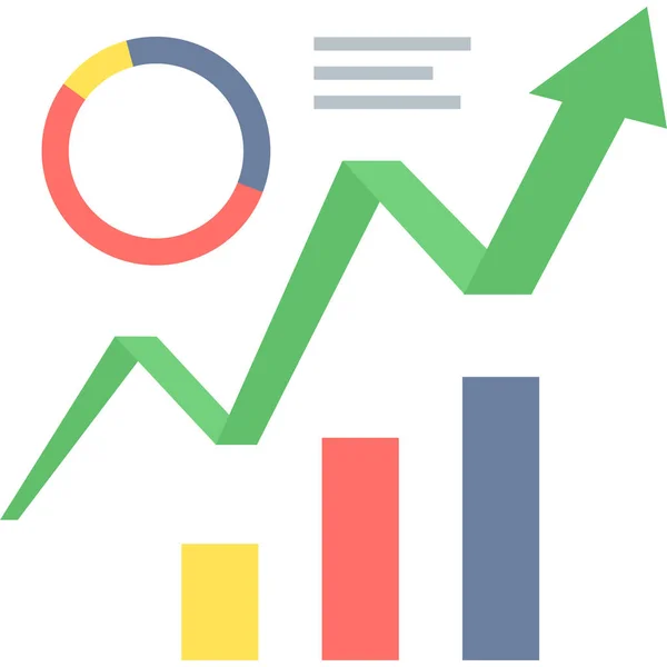 Icono Análisis Crecimiento Empresarial Estilo Plano — Archivo Imágenes Vectoriales