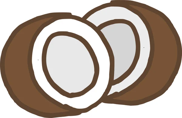 Ikona Kokosový Tuk Potraviny Ručně Kresleném Stylu — Stockový vektor