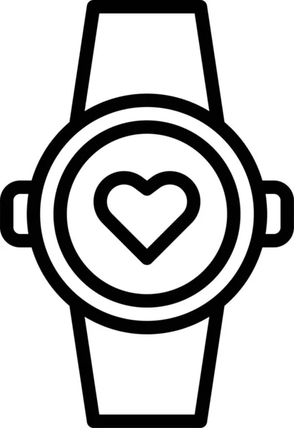 Liefde Slimme Smartwatch Pictogram — Stockvector