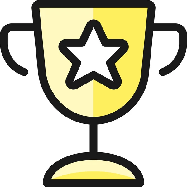 Award Trophy Star Icon Filled Outline Style — Stock Vector