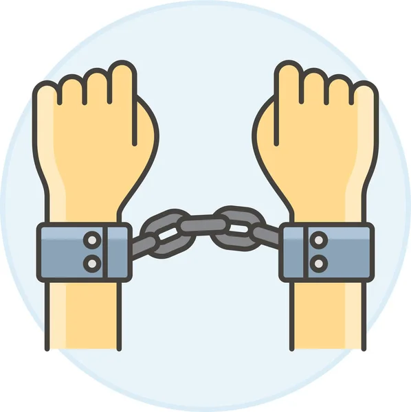 Convict Handcuff Arrested Icon Law Enforcement Category — Stock Vector