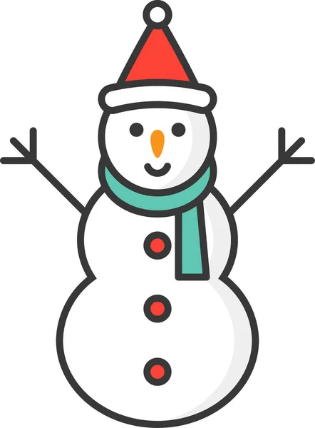 圣诞佳节白雪图标充盈 轮廓风格 — 图库矢量图片