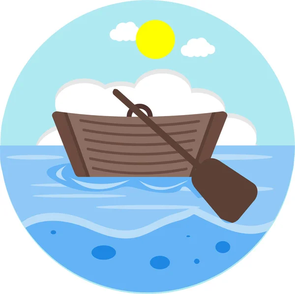 Adventure Boating Outdoors Icon Flat Style — Stock Vector