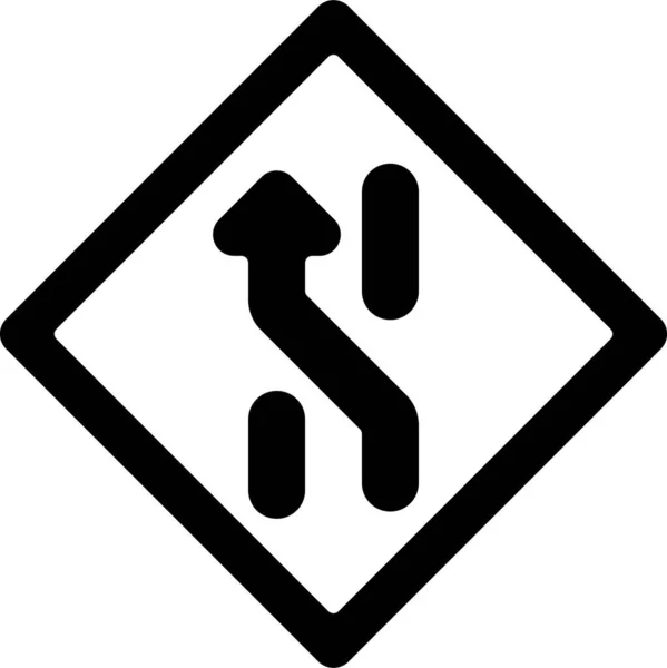 Verkehrszeichensymbol Soliden Stil — Stockvektor