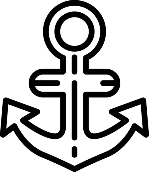 Anker Navigationswerkzeug Symbol Umrissstil — Stockvektor