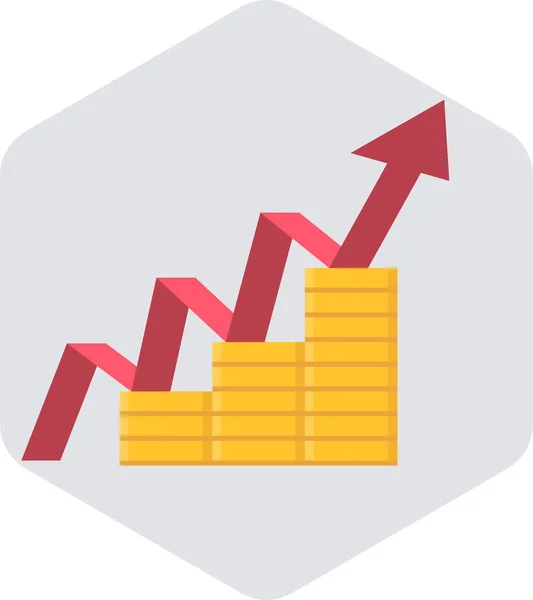 Рост Доходов Деловой Иконки Плоском Стиле — стоковый вектор