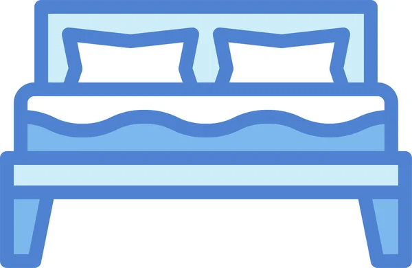 Иконка Двуспальной Кровати Семейной Категории — стоковый вектор