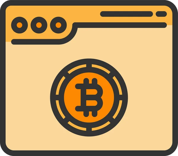 Значок Криптовалюти Bitcoin Блокчейн — стоковий вектор