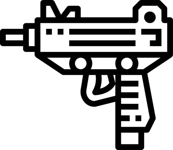 Pistola Pistola Uzi Ícone Categoria Guerra Militar — Vetor de Stock