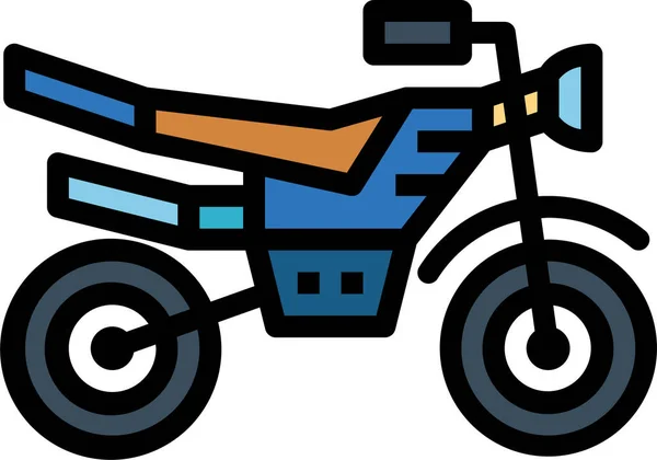 Vélo Enduro Icône Motocross Dans Style Contour Rempli — Image vectorielle