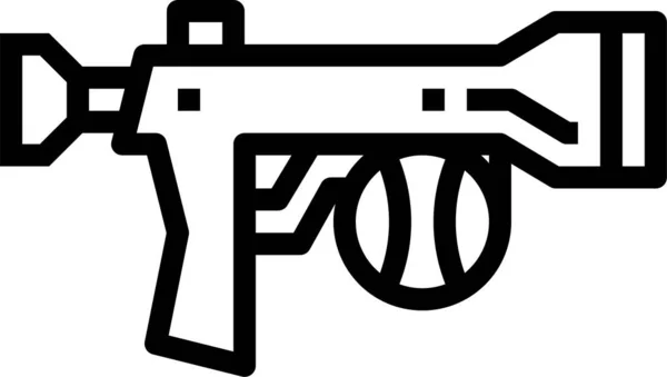 Icono Pistola Equipo Bola Estilo Esquema — Vector de stock