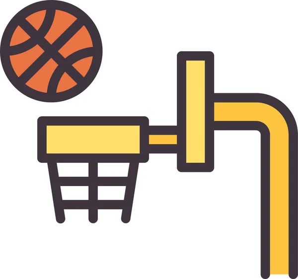 Basket Cerchio Icona Dello Sport — Vettoriale Stock