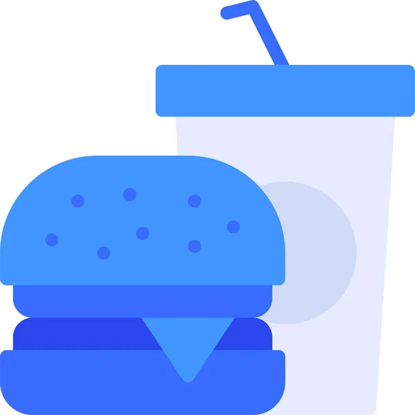 Burger Ποτό Γρήγορο Εικονίδιο — Διανυσματικό Αρχείο