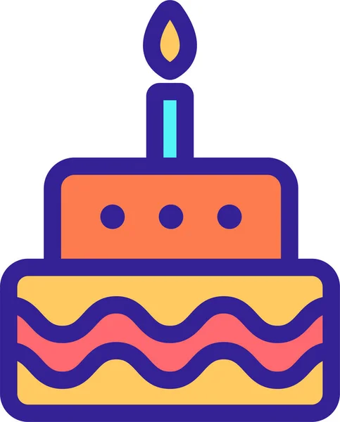 Icono Celebración Pastel Cumpleaños — Archivo Imágenes Vectoriales