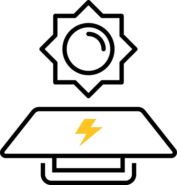 Sun Battery Panel Icon — Stock Vector