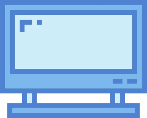 Monitor Scherm Televisie Pictogram Gevulde Outline Stijl — Stockvector