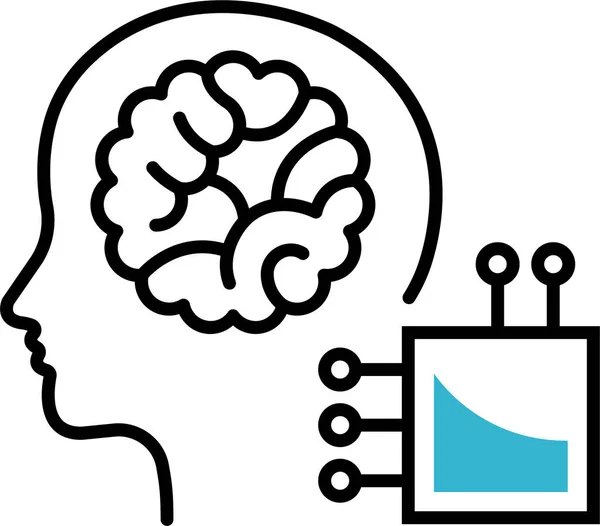 Robot Cerveau Icône Artificielle — Image vectorielle