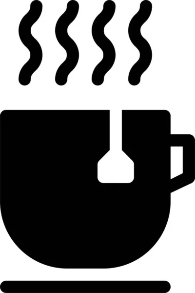 Break Koffie Drinken Pictogram Vaste Stijl — Stockvector