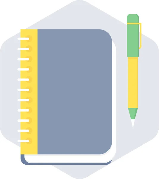 Libreta Notas Icono Cuaderno Estilo Plano — Vector de stock