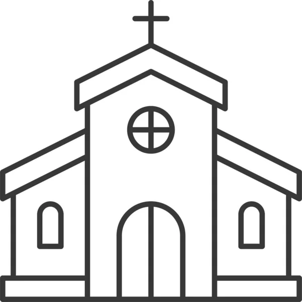 Architecture Building Church Icon Outline Style — Stock Vector