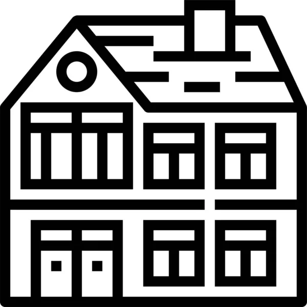 Architecture Building Estate Icon Outline Style — Stock Vector