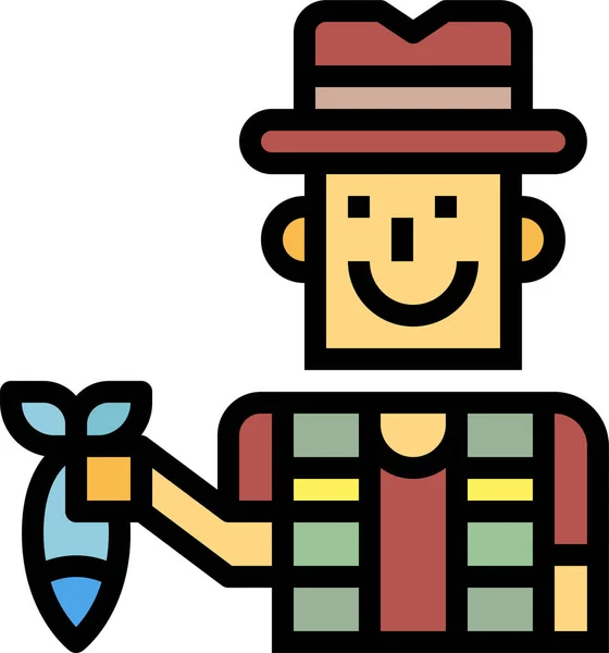 Fisher Man Occupation Icon Recreation Hobby Category — Stock Vector