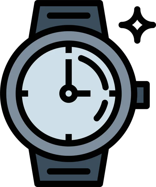 Horloge Temps Minuterie Icône Dans Style Contour Rempli — Image vectorielle