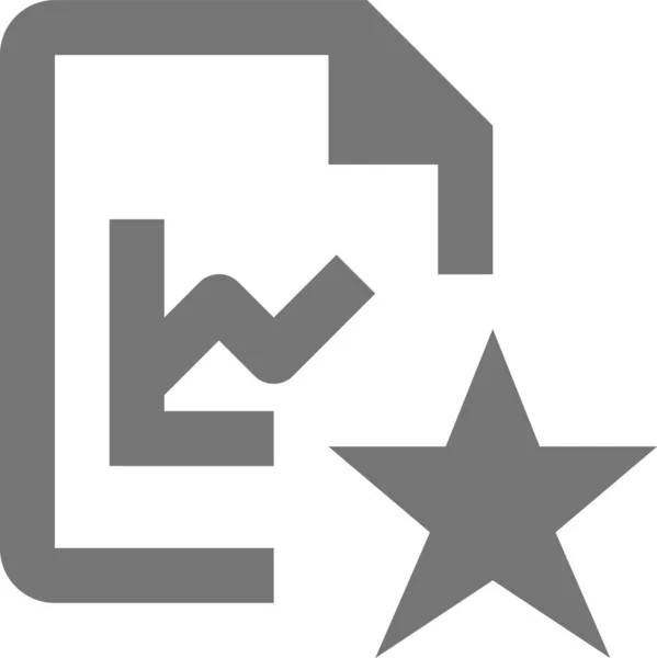 Icono Estrella Archivo Favorito Estilo Esquema — Vector de stock