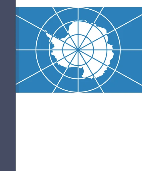 Antarctica Kör Zászló Ikon Lapos Stílusban — Stock Vector