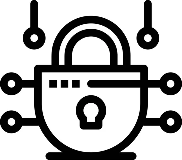 Internet Network Security Icon Outline Style — Stock Vector