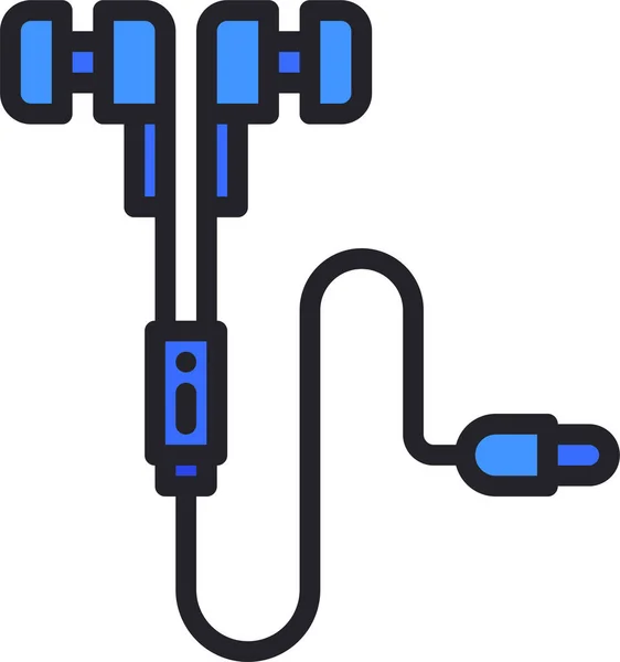 Icona Auricolare Dispositivo Audio — Vettoriale Stock