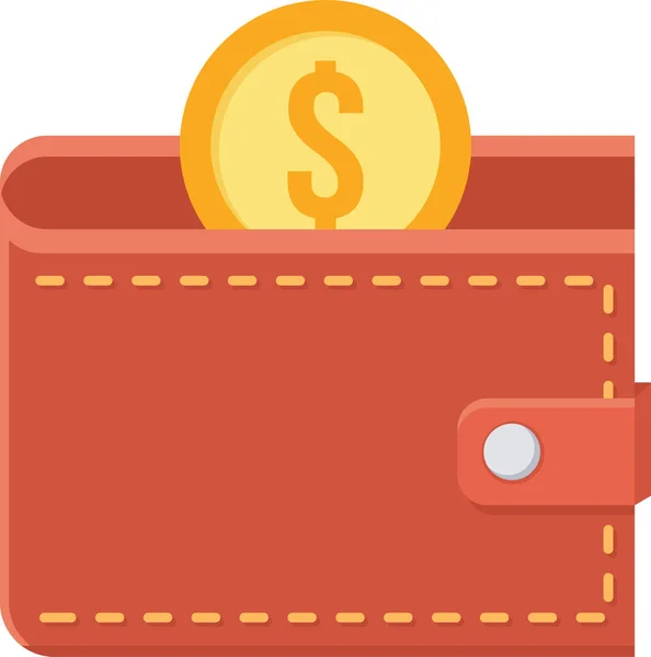 Dinero Billetera Efectivo Icono Estilo Plano — Vector de stock