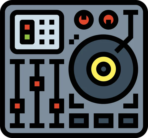 サウンド ミュージック カテゴリにマルチメディア アイコンを混合する電子機器 — ストックベクタ