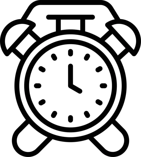 Ícone Relógio Alarme Tempo Estilo Esboço — Vetor de Stock
