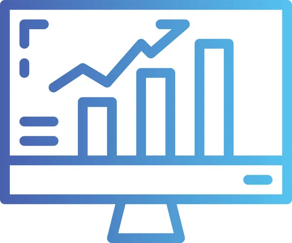 Barra Analitica Icona Business Stile Contorno — Vettoriale Stock