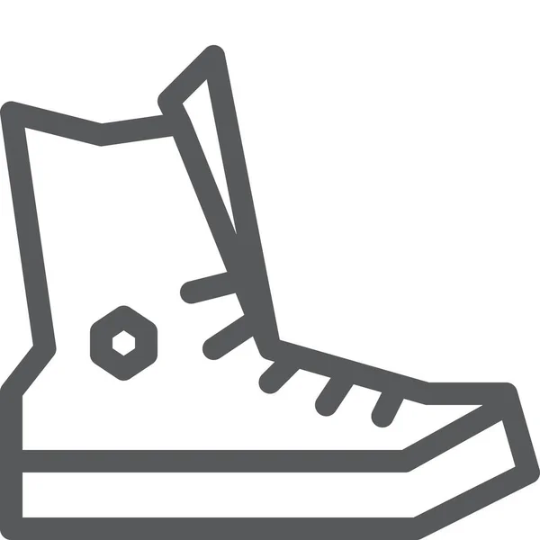 Laarzen Kleding Mode Icoon Omtrek Stijl — Stockvector