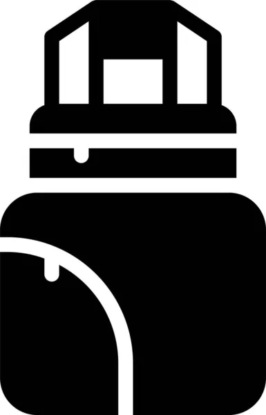 Иконка Камеры Портфеля Сумки Твердом Стиле — стоковый вектор