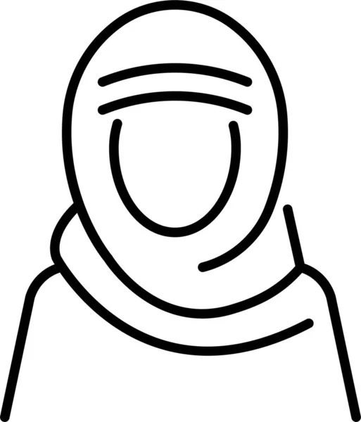 Árabe Musulmán Niqab Icono — Vector de stock