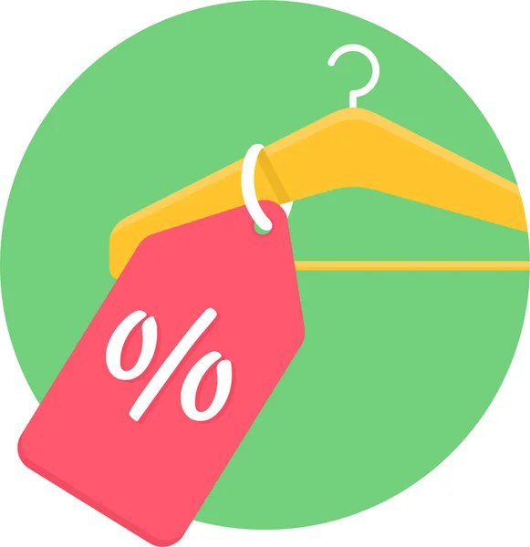 Prozentsatz Verkaufsikone Flachen Stil — Stockvektor