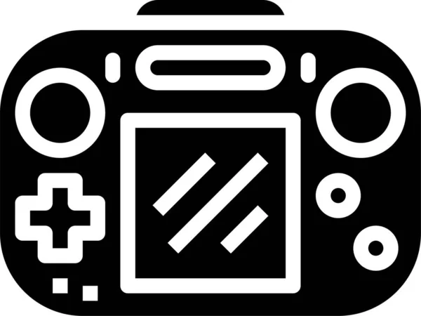 Elektronická Hra Gamepad Ikona Pevném Stylu — Stockový vektor