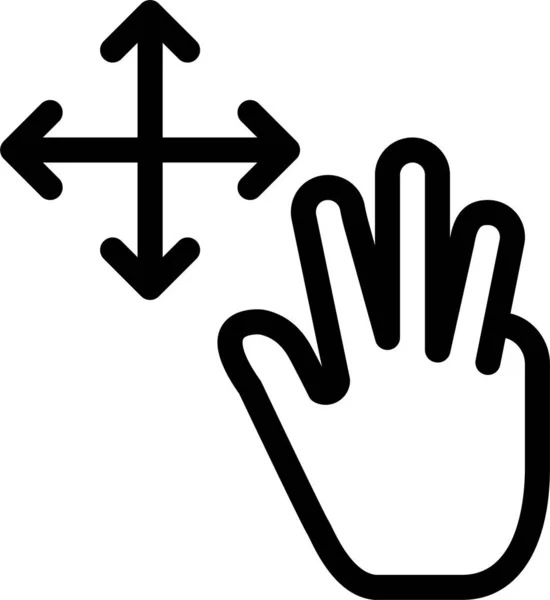 Fingergesten Halten Icon Umrissstil — Stockvektor
