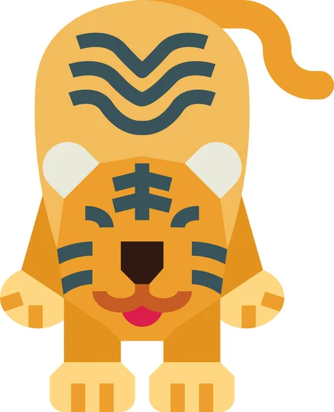 Tiger Däggdjur Vilt Ikon — Stock vektor