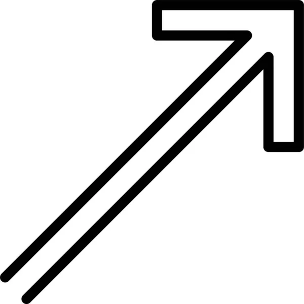 Diagonales Symbol Oben Rechts Umrissstil — Stockvektor