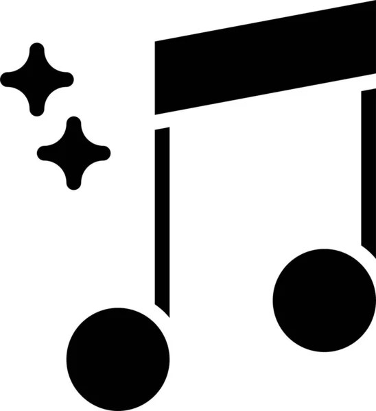 Ícone Nota Musical Música Estilo Sólido — Vetor de Stock